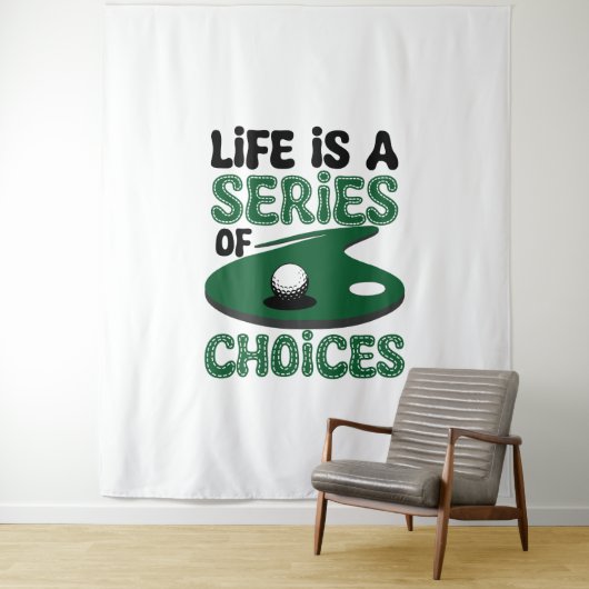 Het leven is een reeks keuzes, golf wandkleed (In situ)