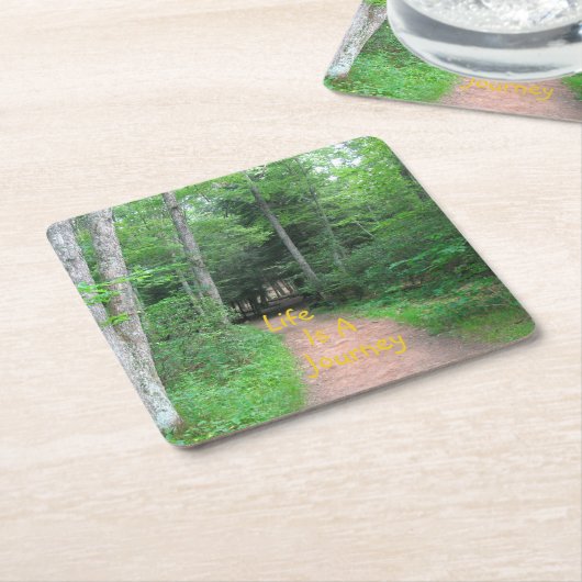 Het leven is een reis 2 kartonnen onderzetters (Schuin)