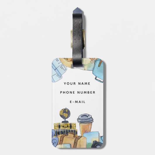 Het leven is een reis Acrylisch Bagagelabel (Achterkant verticaal)