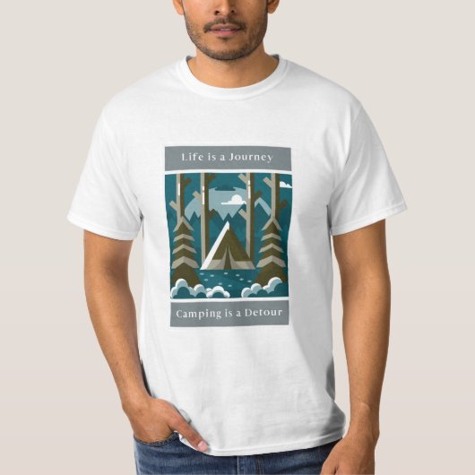 Het leven is een reis, Camping is een Detour-kledi T-shirt (Voorkant)