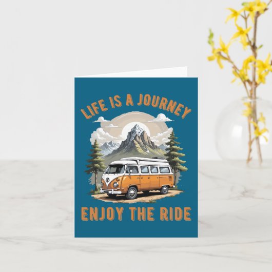 Het leven is een reis Camping Van Life Kaart (Gele Bloem)