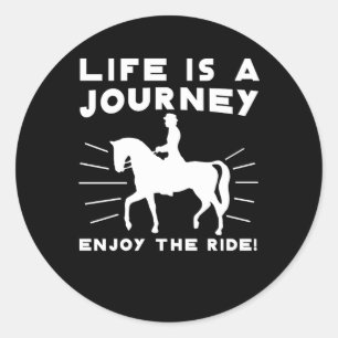 Het leven is een reis die de paardenrennen van de  ronde sticker