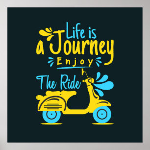 Het leven is een reis die geniet van de Ride Typog Poster