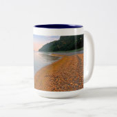 Het leven is een reis die het strand mijn bestemmi tweekleurige koffiemok (Voorkant rechts)