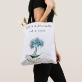 Het leven is een reis, geen race tote bag (Dichtbij)