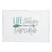 Het leven is een reis Geniet van de ride Boho Wand Kussensloop (Achterkant-Links)