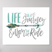 Het leven is een reis Geniet van de ride Boho Wand Poster (Voorkant)
