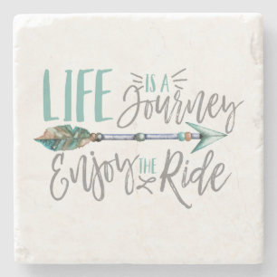 Het leven is een reis Geniet van de ride Boho Wand Stenen Onderzetter