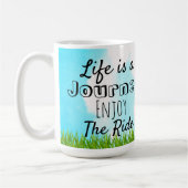 Het leven is een reis Geniet van de Ride Mok (Links)