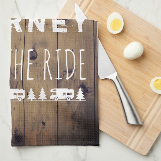 Het leven is een reis Geniet van de Ride Rustic RV Theedoek (Quarter Fold)