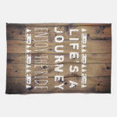 Het leven is een reis Geniet van de Ride Rustic RV Theedoek (Horizontaal)