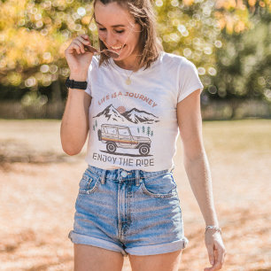 Het leven is een reis Geniet van de rit Kleurrijke T-shirt