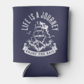 Het leven is een reis, geniet van het zeil blikjeskoeler (Voorkant)