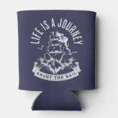 Het leven is een reis, geniet van het zeil blikjeskoeler (Achterkant)