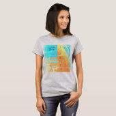 "Het leven is een reis" Gold Aqua Yellow Design T-shirt (Voorkant volledig)