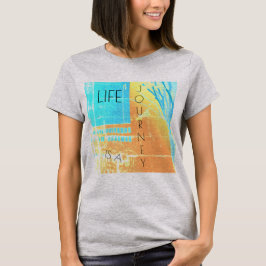 "Het leven is een reis" Gold Aqua Yellow Design T-shirt