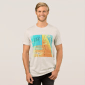 "Het leven is een reis" Gold Aqua Yellow Design Tri-Blend Shirt (Voorkant volledig)