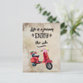 Het leven is een reis Inspirerend met scooter Briefkaart (Staand voorkant)