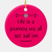 Het leven is een reis keramisch ornament (Achterkant)