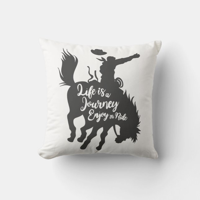 Het leven is een reis - Kies achtergrondkleur Kussen (Voorkant)