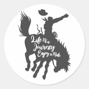 Het leven is een reis - Kies achtergrondkleur Ronde Sticker