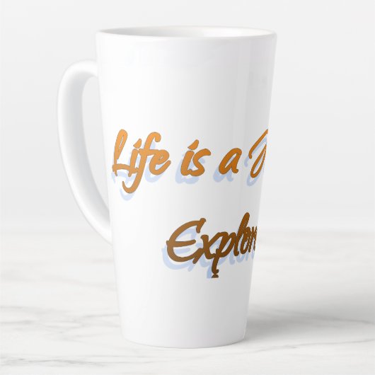 Het leven is een reis latte mok (Linkerhoek)