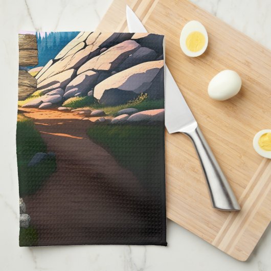 Het leven is een reis, maak er het beste van theedoek (Quarter Fold)