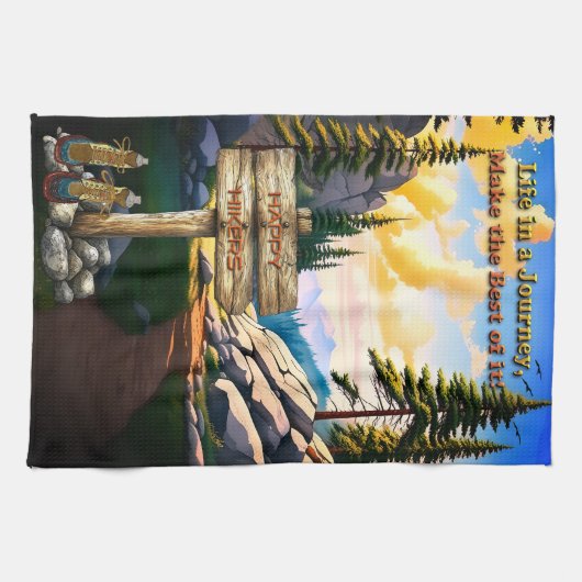 Het leven is een reis, maak er het beste van theedoek (Horizontaal)