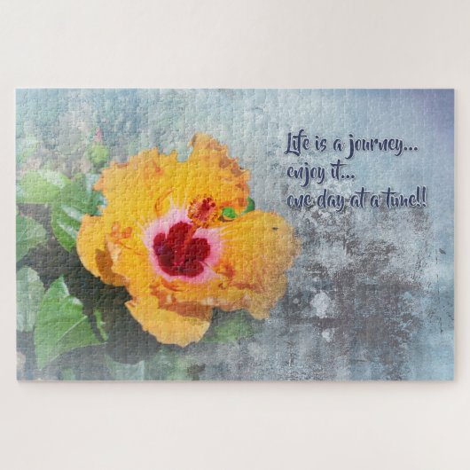 het leven is een reis met hibiscus poster legpuzzel (Horizontaal)