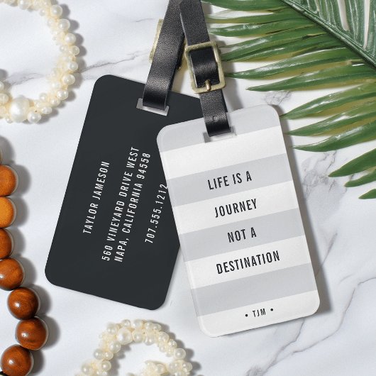 Het leven is een reis | Monogrammofoonreisprijsopg Bagagelabel