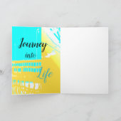 "Het leven is een reis naar het leven" Aqua, geel Kaart (Binnen)