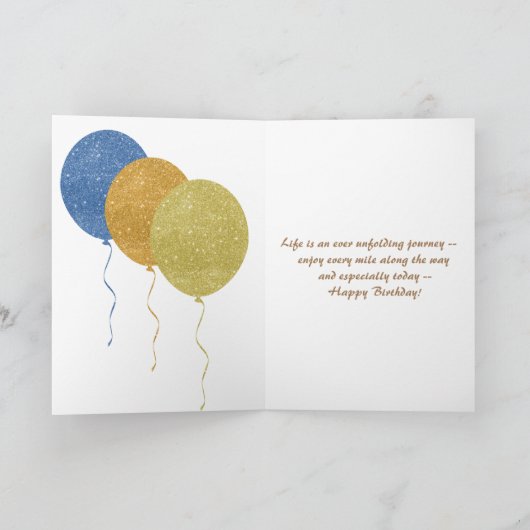 Het leven is een reis om van een gelukkige verjaar kaart (Binnen)