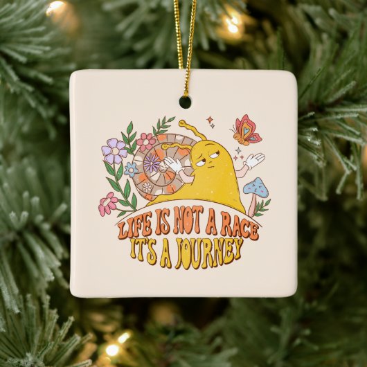 Het leven is een reis - Schattigee slak, paddensto Keramisch Ornament (Boom)