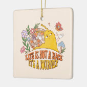 Het leven is een reis - Schattigee slak, paddensto Keramisch Ornament (Links)