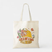 Het leven is een reis - slak, paddenstoel, bloem tote bag (Achterkant)