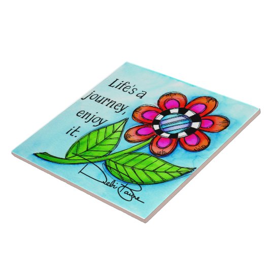 Het leven is een reis tegeltje (Zijkant)