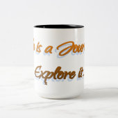 Het leven is een reis tweekleurige koffiemok (Center)