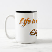 Het leven is een reis tweekleurige koffiemok (Links)