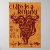 Het leven is een rodeo poster (Voorkant)