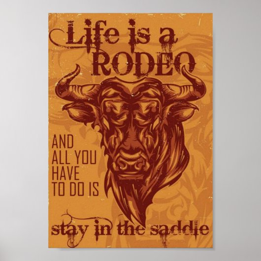 Het leven is een rodeo poster (Voorkant)