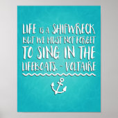Het leven is een Scheepswrak citaat Poster (Voorkant)