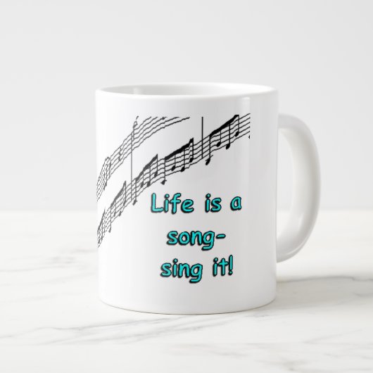 Het leven is een Song-mok Grote Koffiekop (Voorkant rechts)