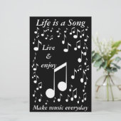 Het leven is een Song_Stationery Briefpapier (Staand voorkant)