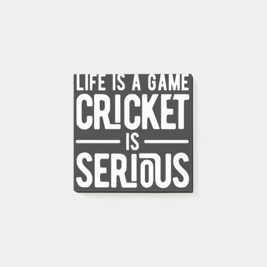 het leven is een spel dat cricket serieus is post-it® notes (Voorkant)