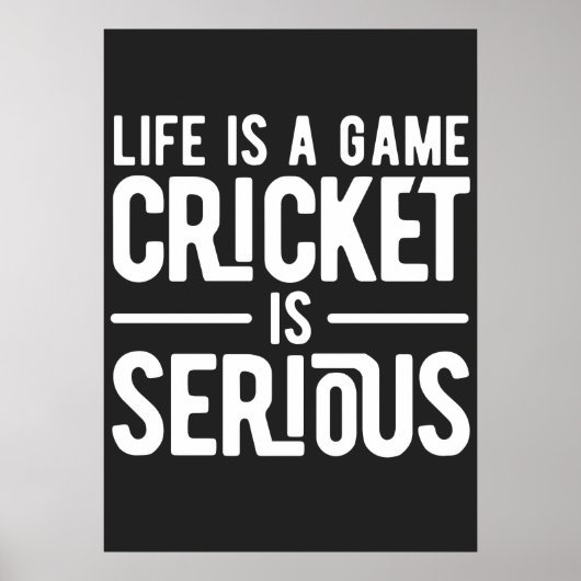 het leven is een spel dat cricket serieus is poster (Voorkant)