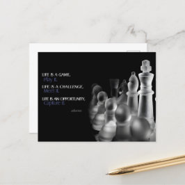 "Het leven is een spel" Inspirerend Quote Briefkaart