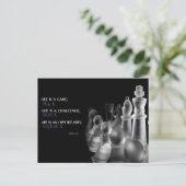 "Het leven is een spel" Inspirerend Quote Briefkaart (Staand voorkant)