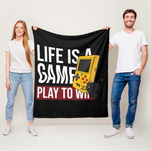 HET LEVEN IS EEN SPEL OM TE WINNEN FLEECE DEKEN (In situ)