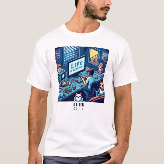 Het leven is een spel.. #Part2 (8bit) (gamer t-shi T-shirt (Voorkant)