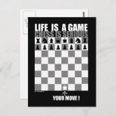 Het leven is een spel, schaken is ernstig briefkaart (Voorkant / Achterkant)